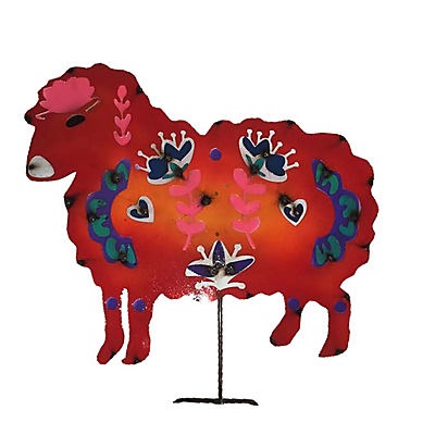 slide 1 of 1, Creative Decor Sourcing Colorful Metal Sheep Dcor, 24 in x 34 in