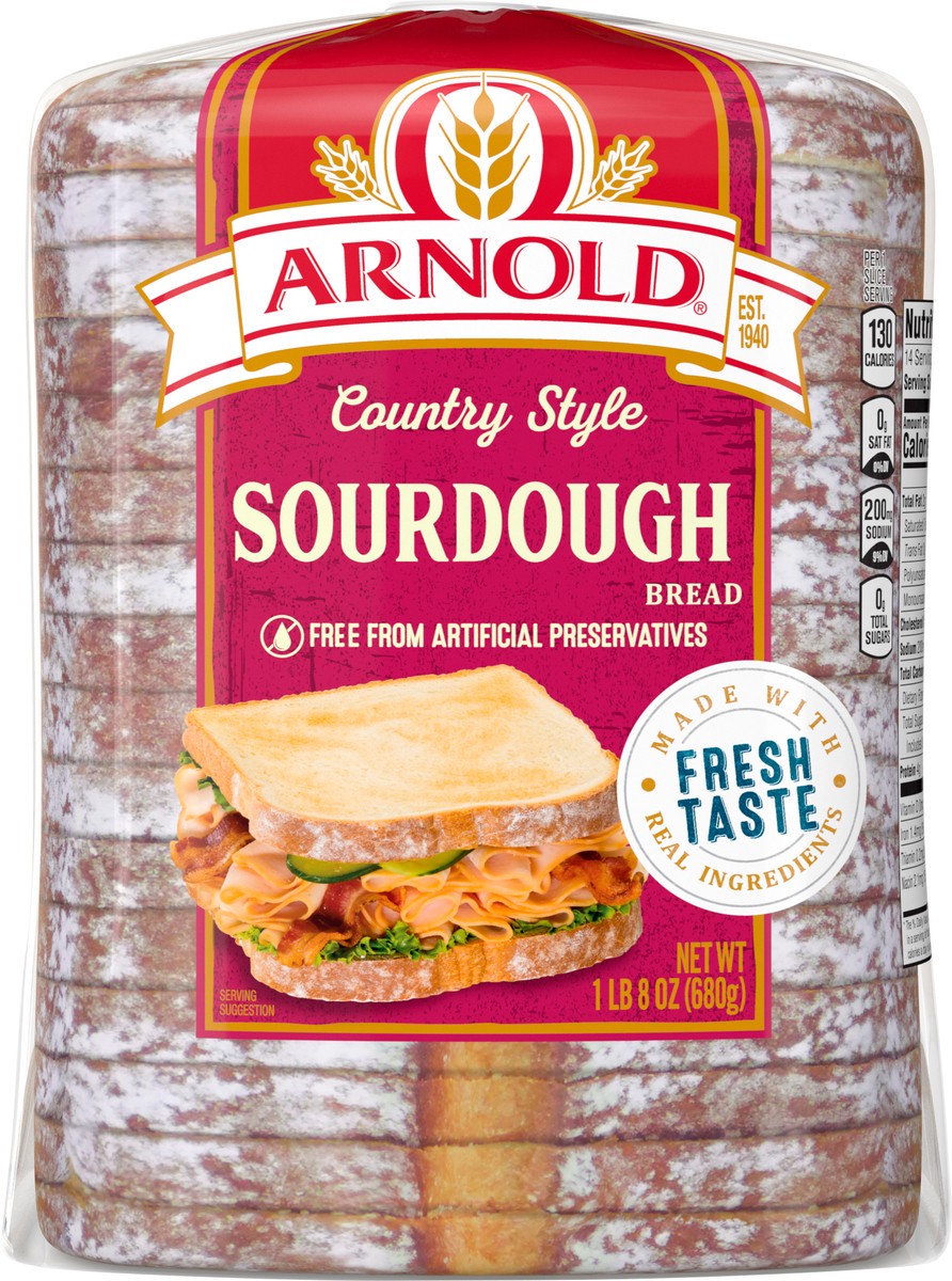 slide 3 of 7, Arnold Country Style Sourdough Bread, 24 oz, Sourdough Bread, Bag, 24 oz