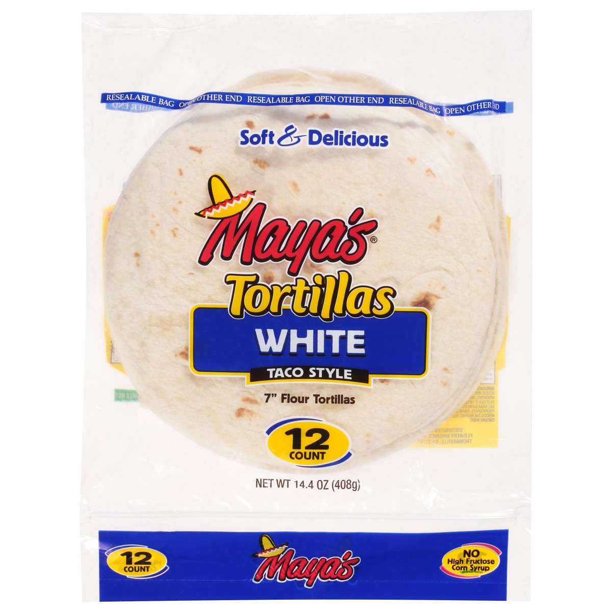 slide 1 of 8, Maya's Taco Style Flour White Tortillas 12 ea, 12 ct