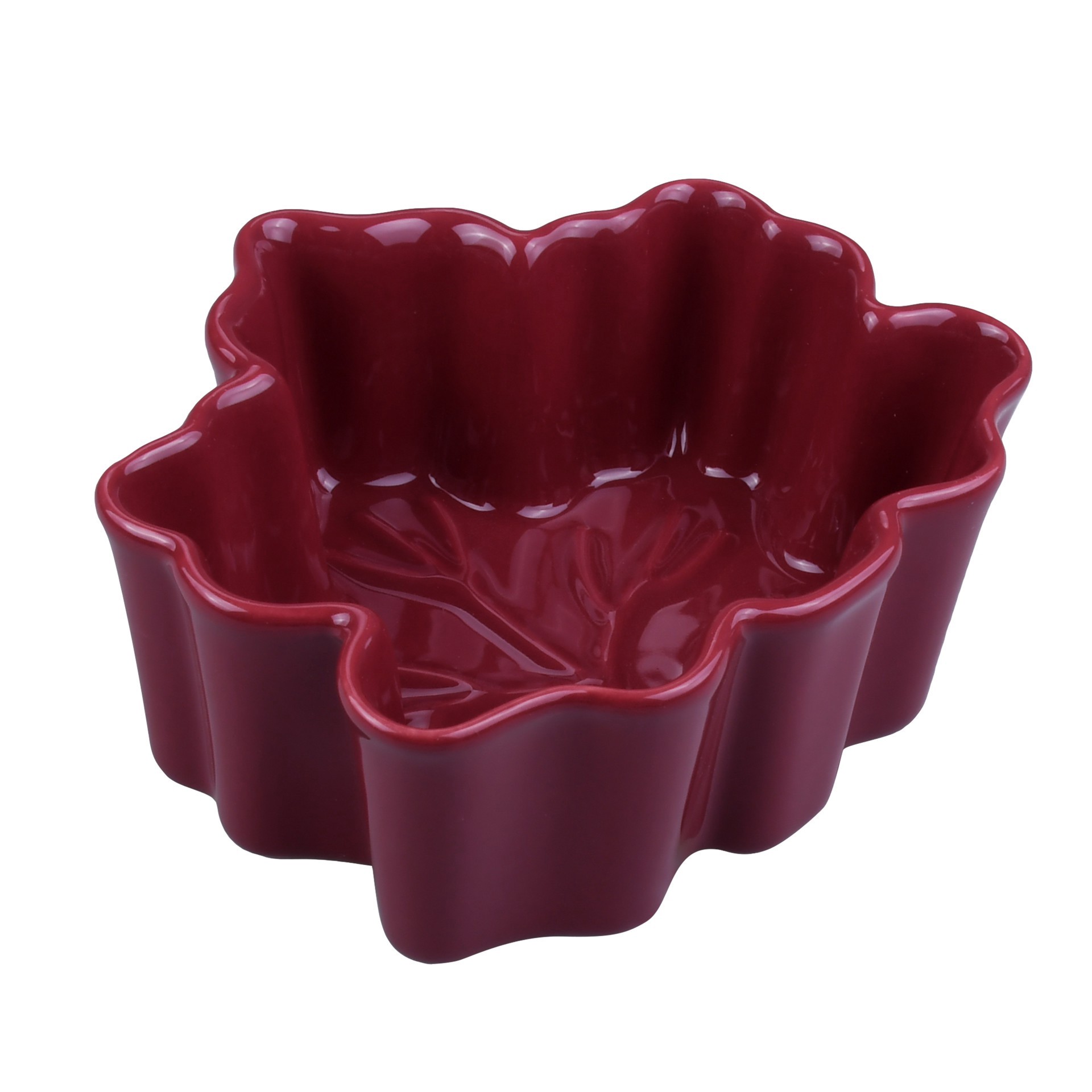 slide 3 of 5, 5" Burgundy Ceramic Ramekin By Makery, 2 in x 4 in x 2 in