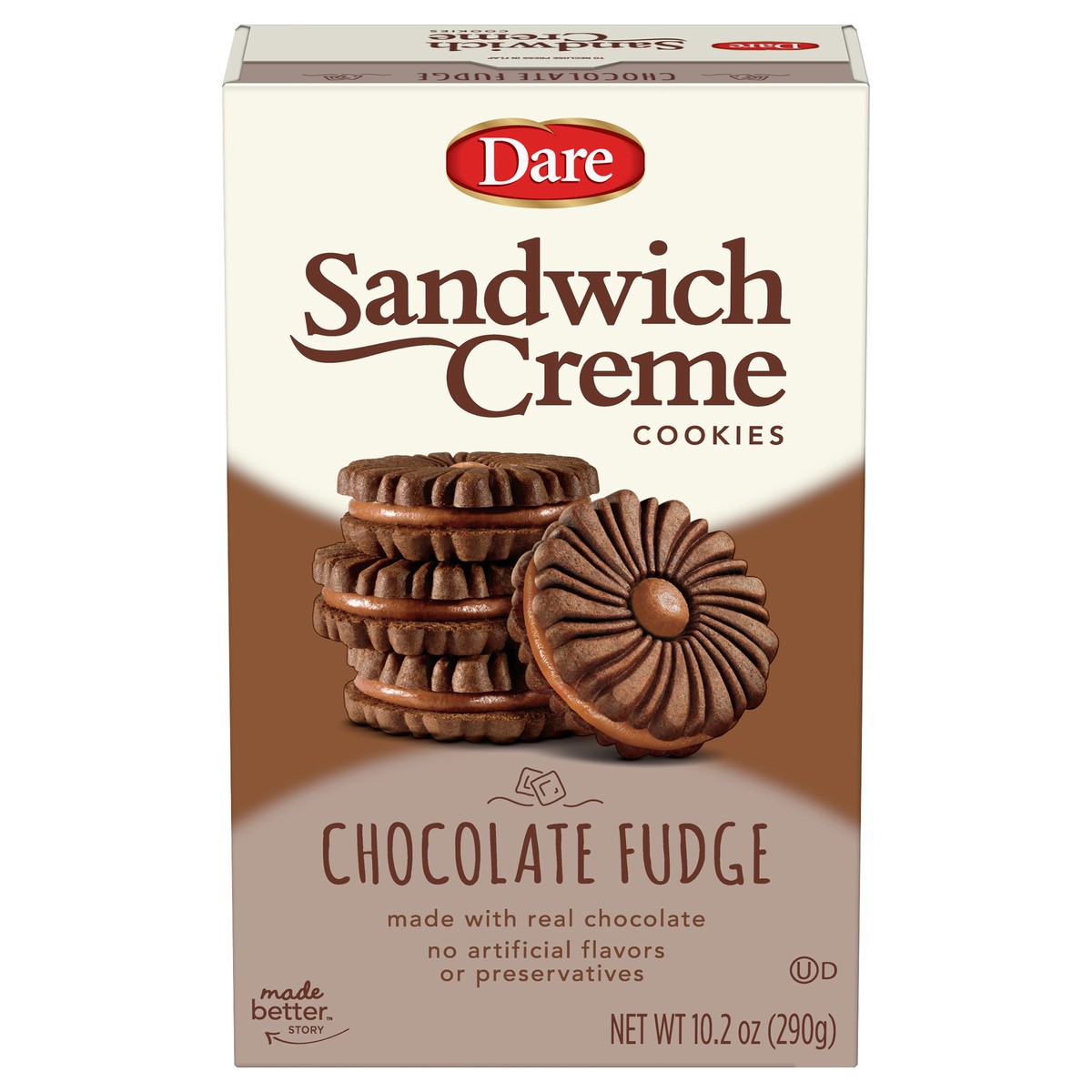 slide 1 of 9, Dare Fudge Crme Sandwich Cookies, 10.2 oz