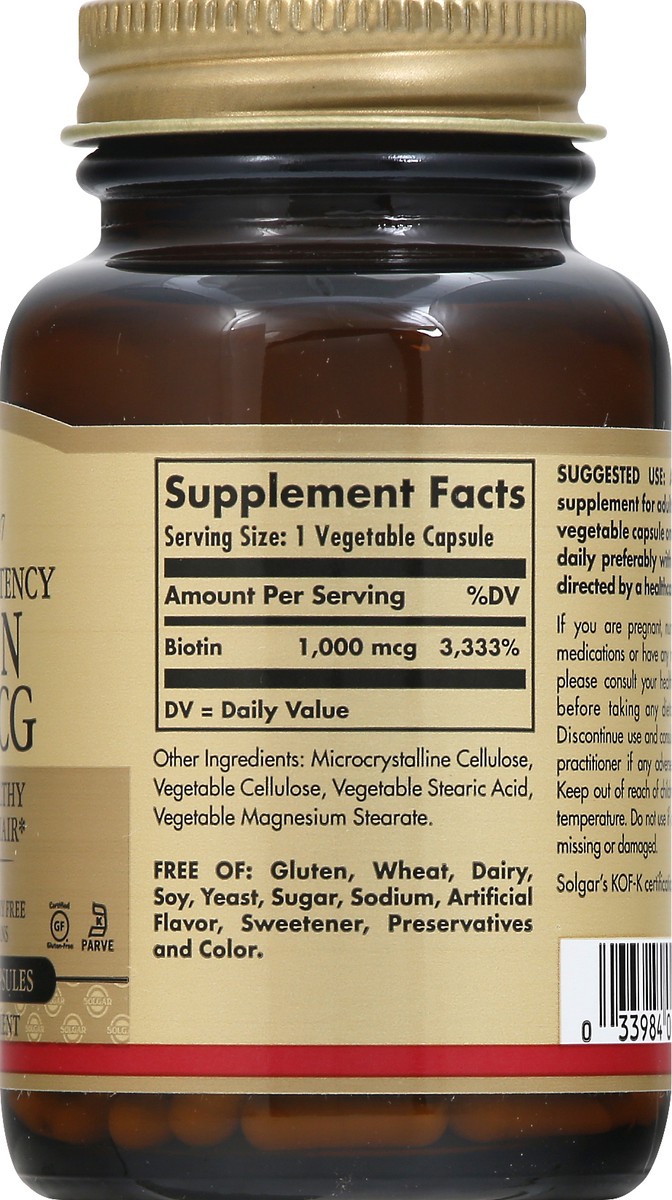 slide 5 of 11, Solgar Biotin 100 ea, 100 ct