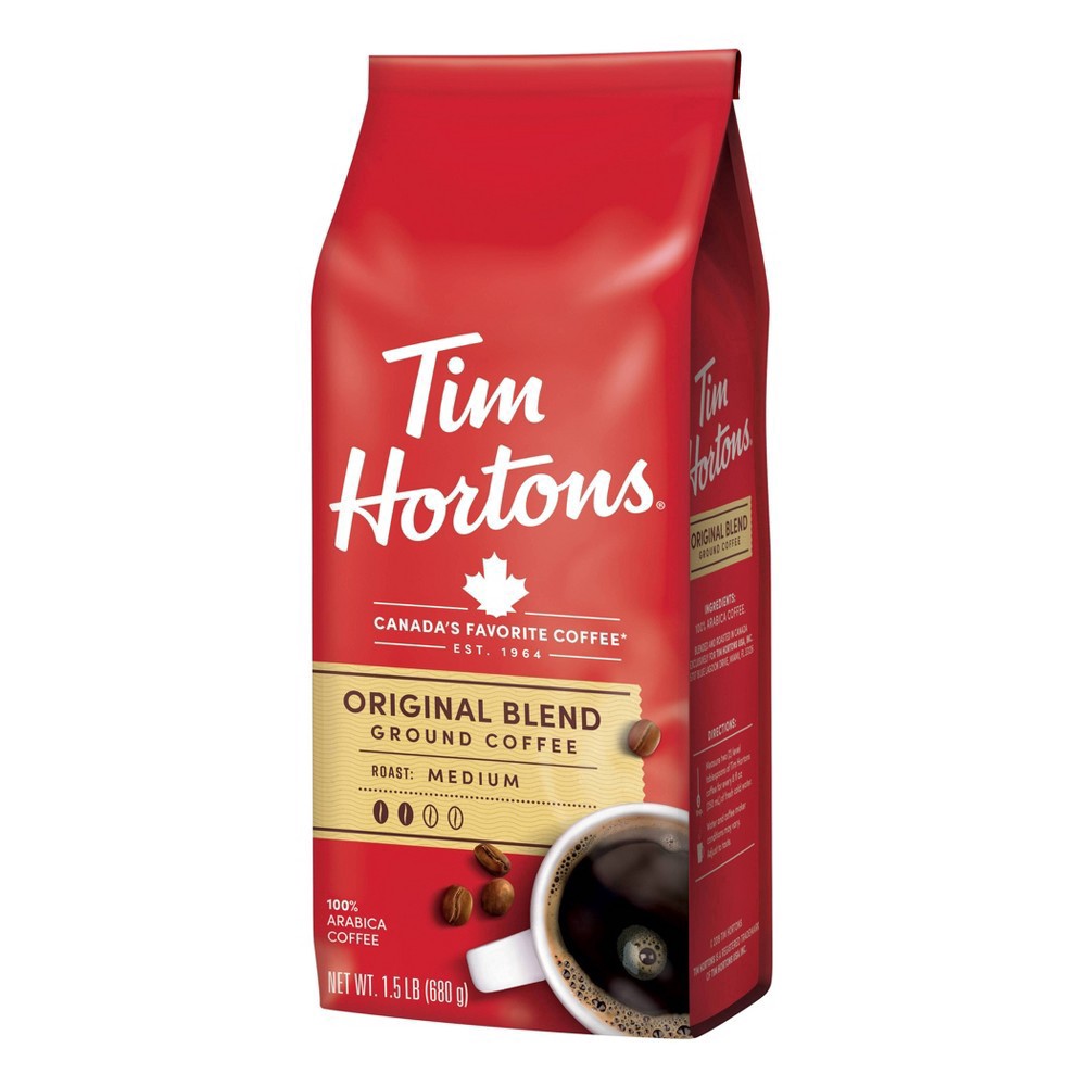 slide 4 of 8, Tim Hortons Ground Medium Roast Original Blend Coffee - 1.5 lb, 1.5 lb