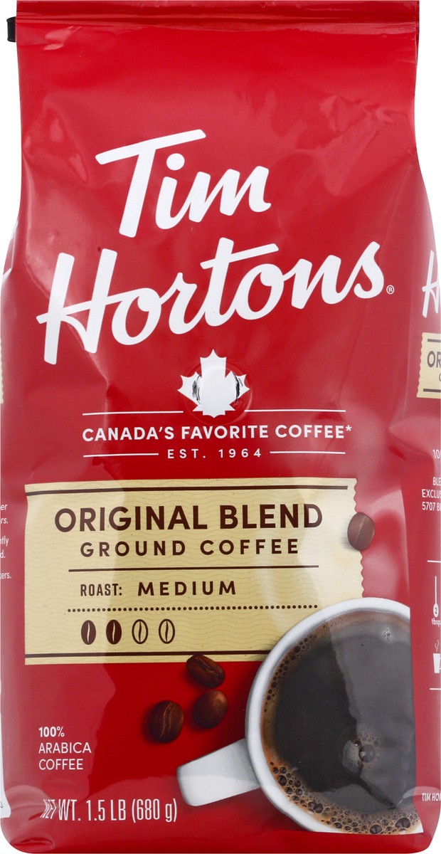 slide 1 of 8, Tim Hortons Ground Medium Roast Original Blend Coffee - 1.5 lb, 1.5 lb