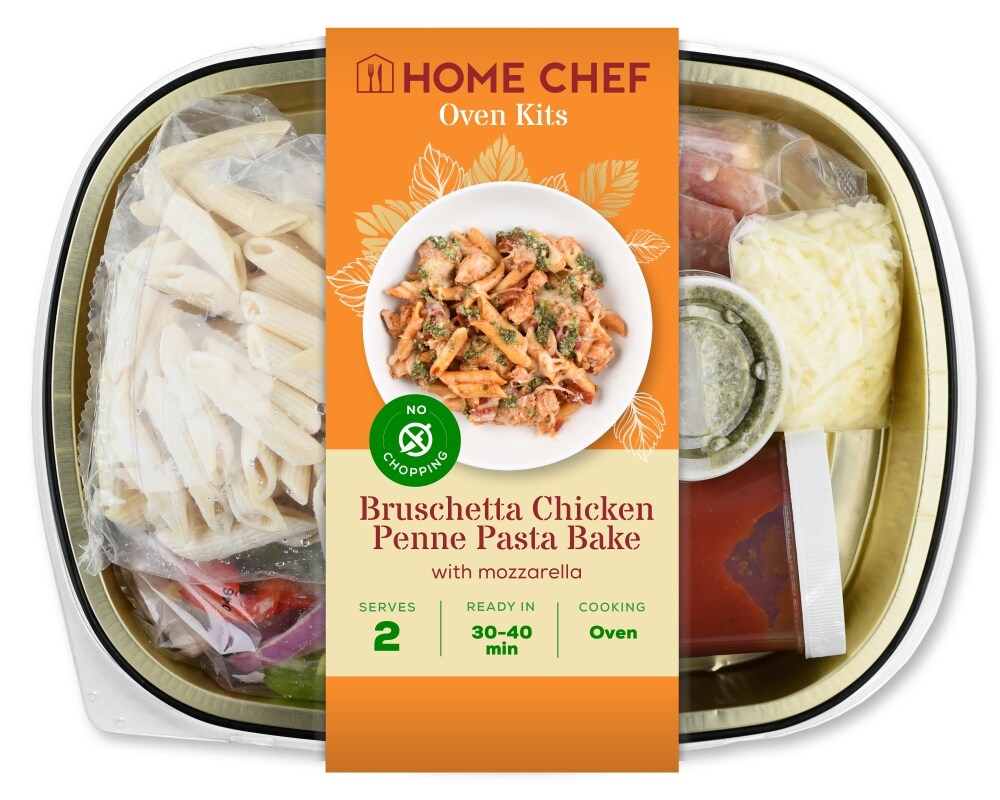 slide 1 of 1, Home Chef Oven Kit Bruschetta Chicken Penne Pasta Bake, 35 oz