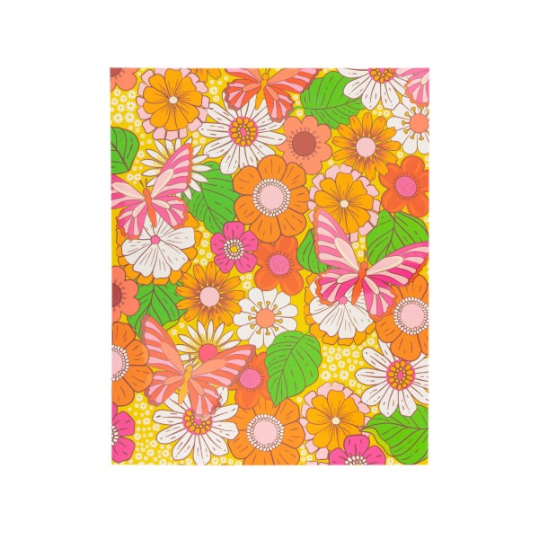 slide 1 of 1, Eccolo Lena + Liam Paper Back To School 2-Pocket Folder, 9-1/4" X 11-1/2", Groovy Butterflies, 1 ct