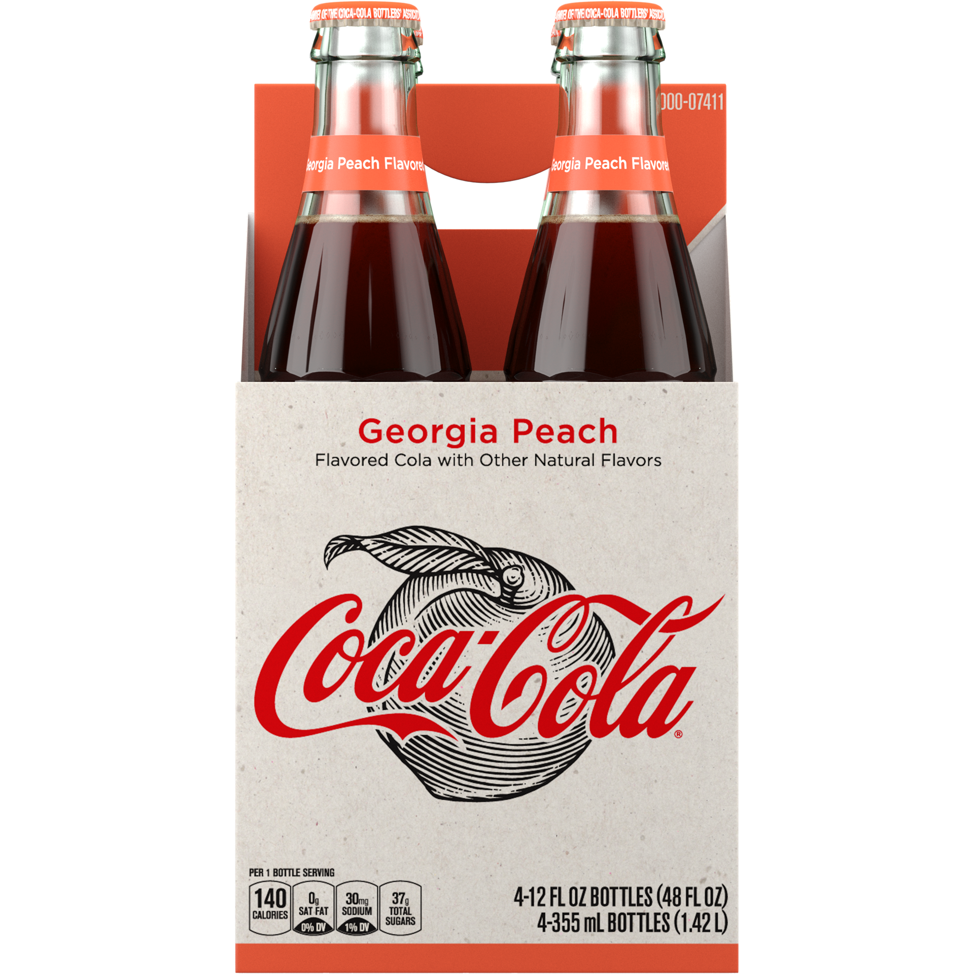 slide 4 of 5, Coca-Cola Georgia Peach Soda Soft Drink, 12 fl oz, 4 Pack, 4 ct; 12 fl oz