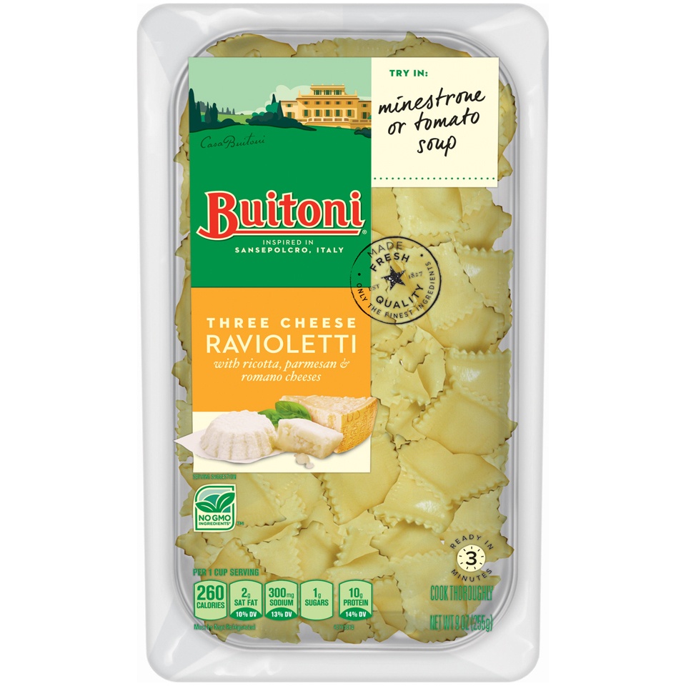 slide 1 of 1, Buitoni Three Cheese Ravioletti, 9 oz