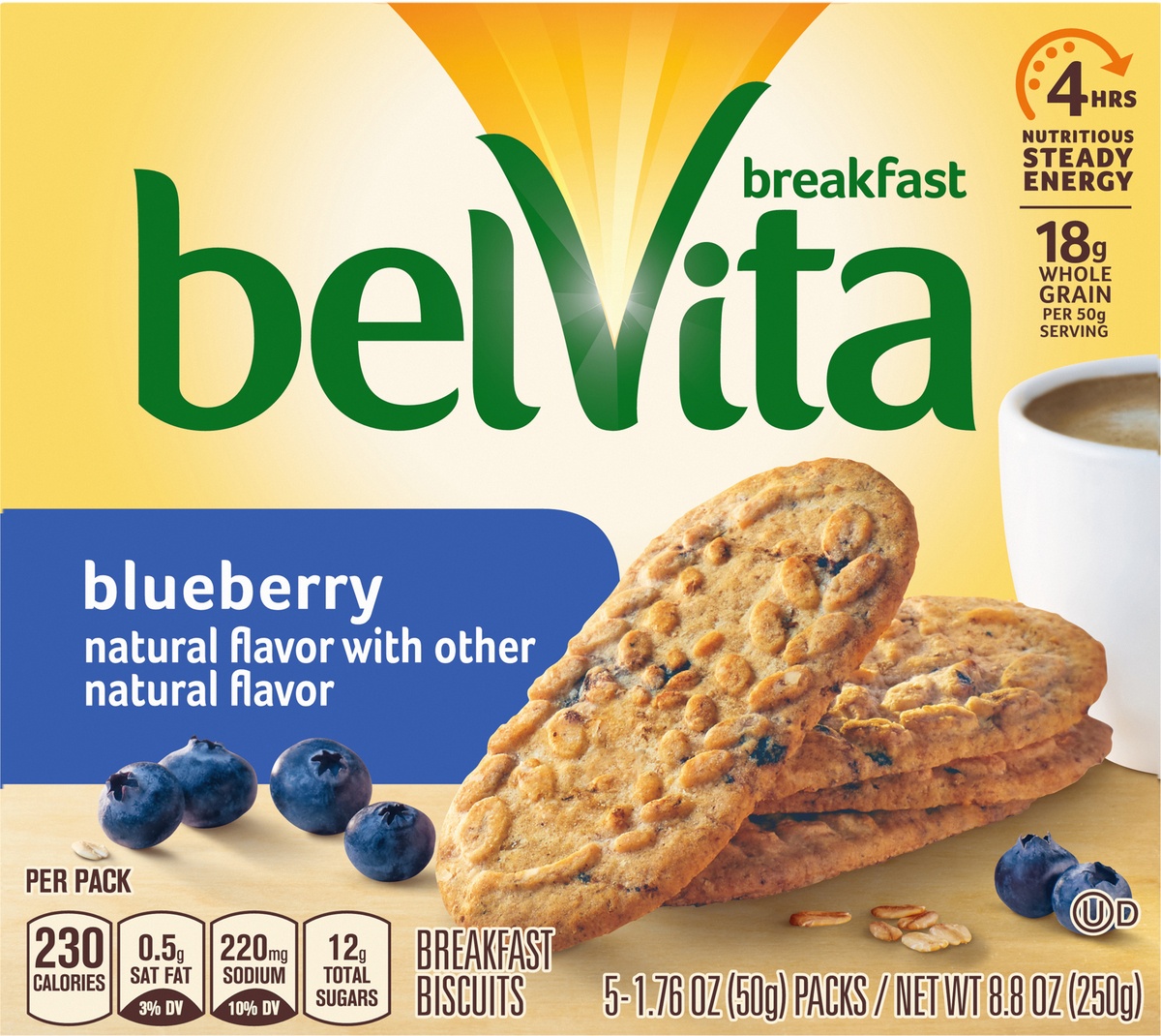 slide 9 of 11, belVita Blueberry Breakfast Biscuits (4 Biscuits Per Pack, 5 ct; 1.75 oz