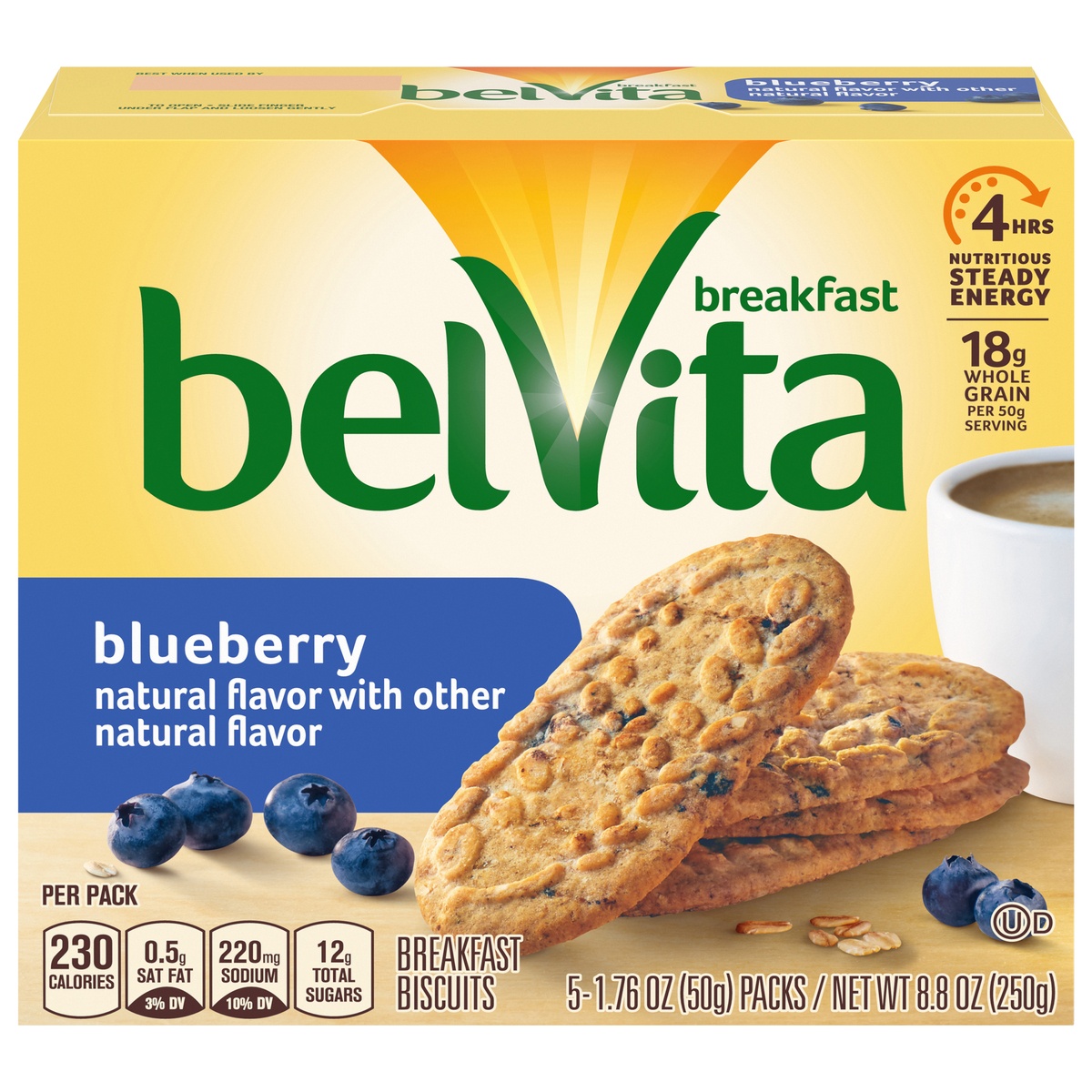 slide 11 of 11, belVita Blueberry Breakfast Biscuits (4 Biscuits Per Pack, 5 ct; 1.75 oz
