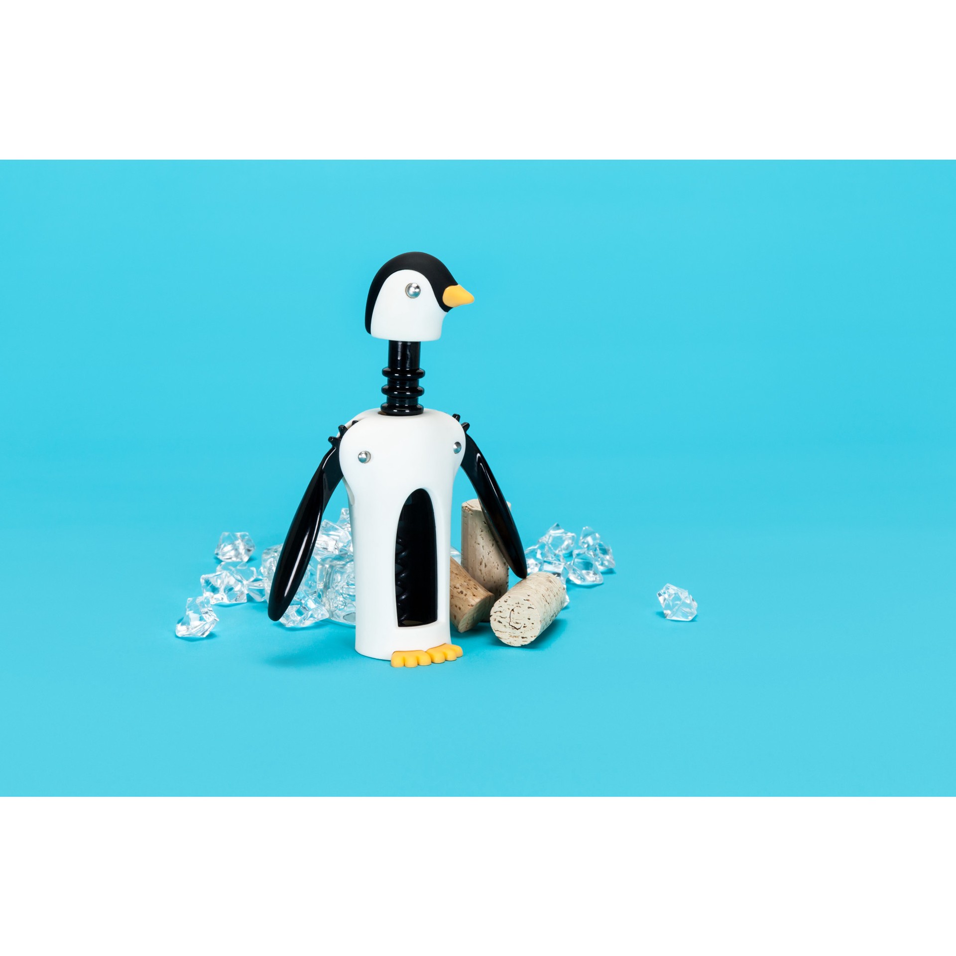 slide 4 of 5, TrueZoo True Zoo Penguin Gifts Winged Penguin Corkscrew Soft-Touch Wine Bottle Cork Opener Remover Kit Portable Waiters Use, 8.25", Multicolor, 1 ct