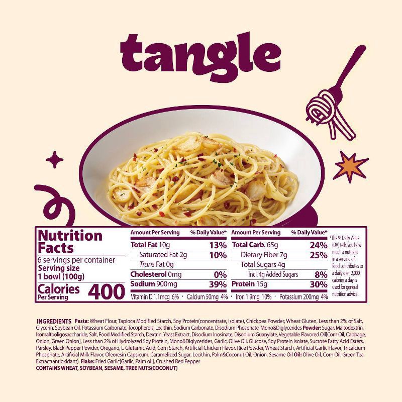 slide 4 of 7, Tangle Pasta Big Bowl Garlic Oil, 3 oz