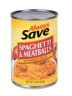 slide 1 of 1, Always Save Spaghetti & Meatballs, 15 oz