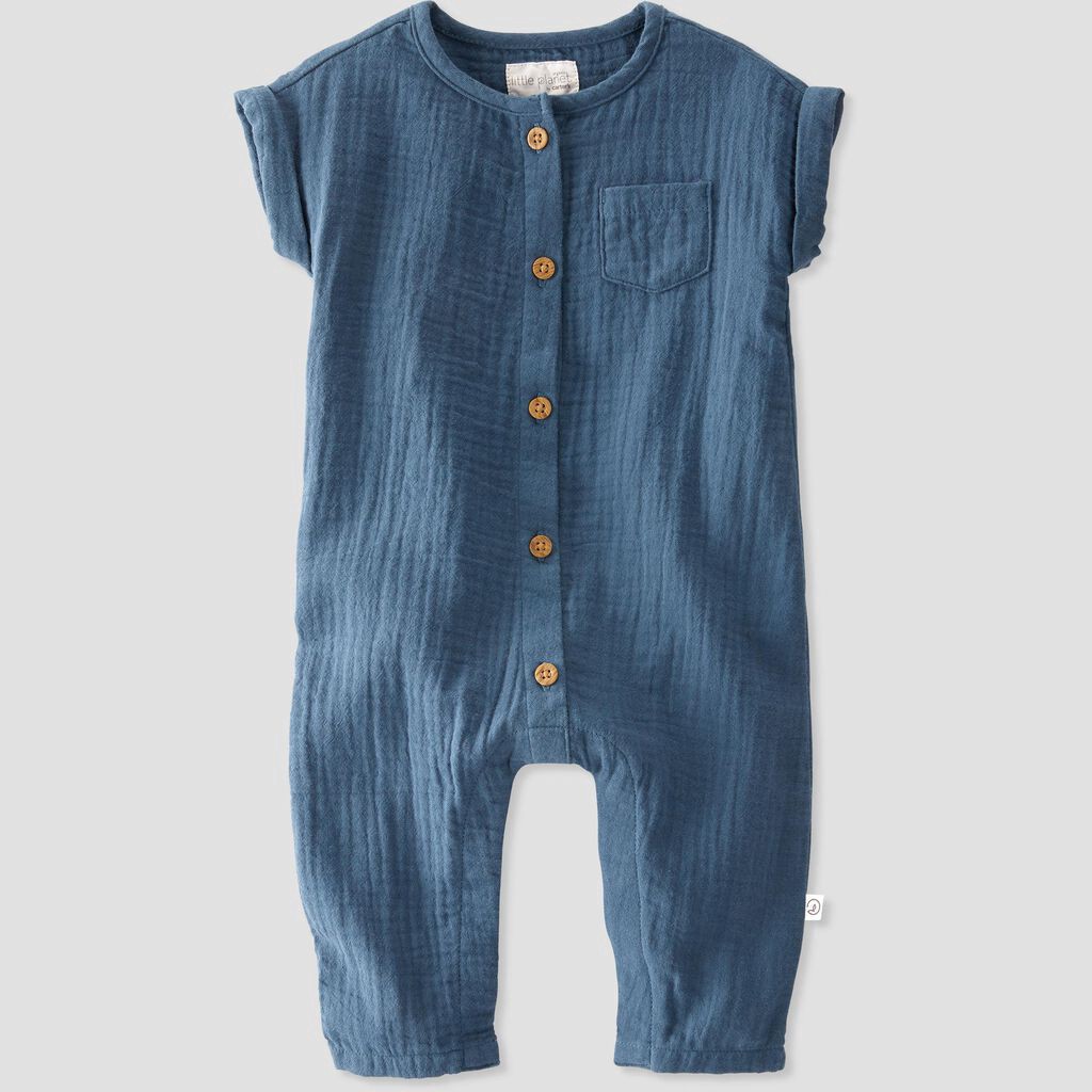 slide 4 of 5, Littleplanet Baby Organic Cotton Gauze Jumpsuit Teal 18M, 1 ct