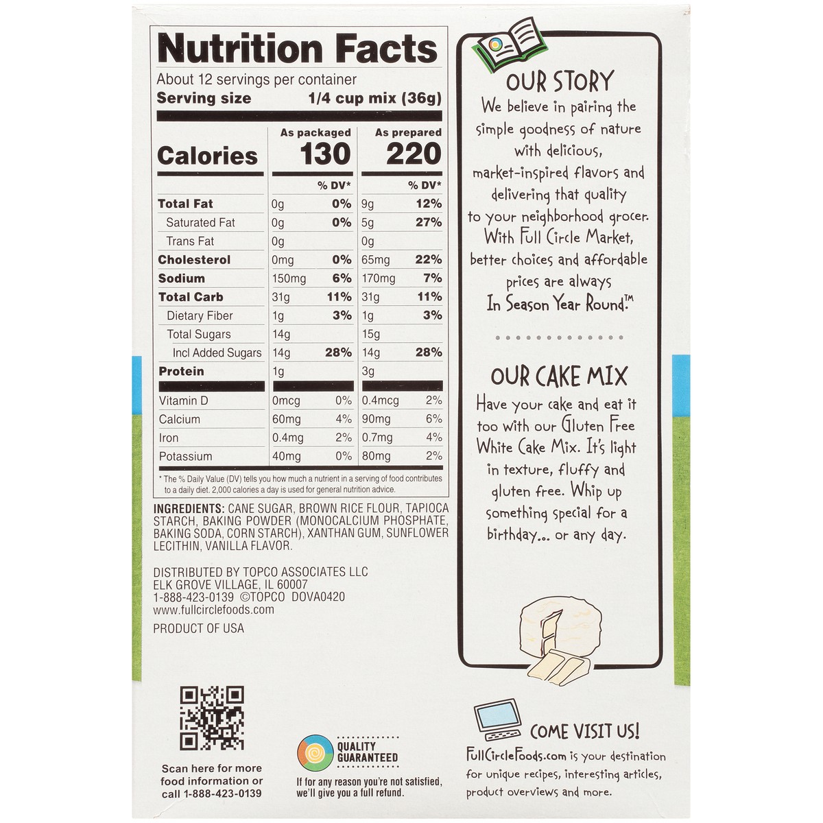 slide 2 of 9, Full Circle Market Gluten Free White Cake Mix 15 oz, 15 oz