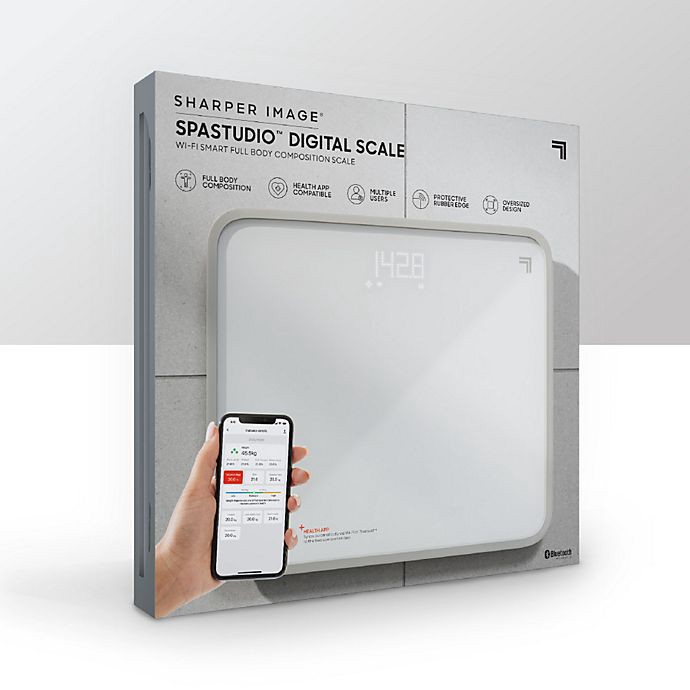 slide 5 of 6, Sharper Image SpaStudio Smart Digital Bathroom Scale - White, 1 ct