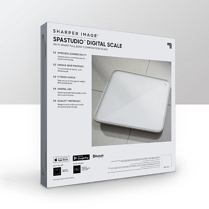 slide 6 of 6, Sharper Image SpaStudio Smart Digital Bathroom Scale - White, 1 ct