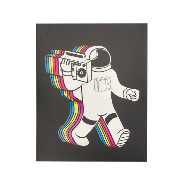 slide 1 of 1, Eccolo Lena + Liam Paper Back To School 2-Pocket Folder, 9-1/4" X 11-1/2", Astronaut Fun Boombox, 1 ct