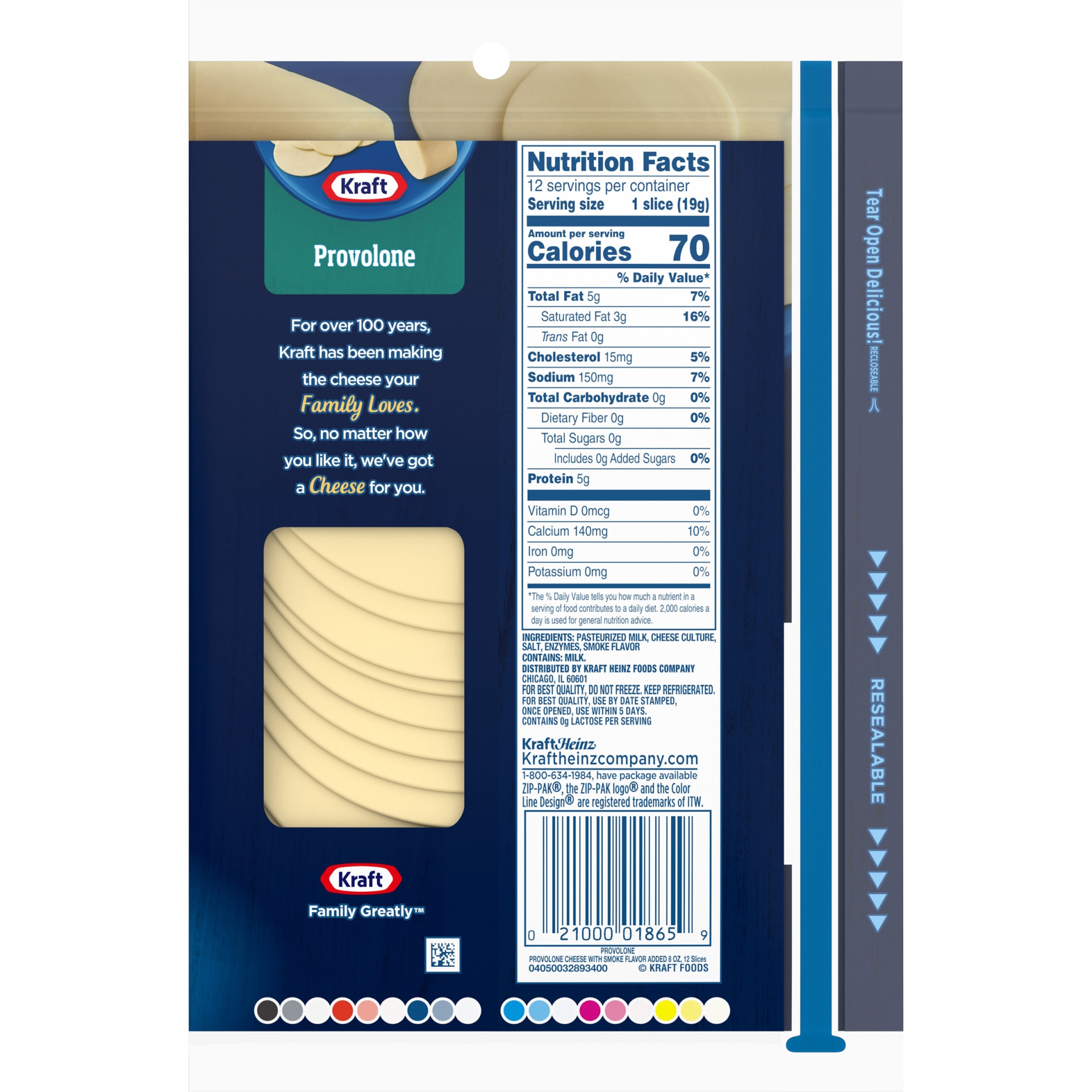 slide 2 of 2, Kraft Provolone Cheese Slices Pack, 8 oz