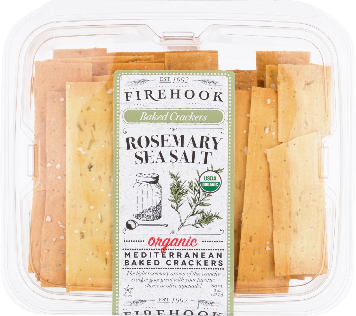 slide 6 of 9, Firehook Organic Rosemary Sea Salt Baked Crackers 8 oz, 8 oz