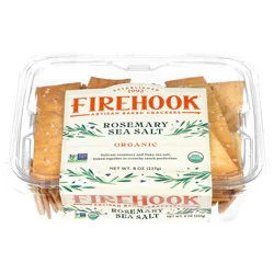 Firehook Organic Rosemary Sea Salt Artisan Baked Crackers 8 oz