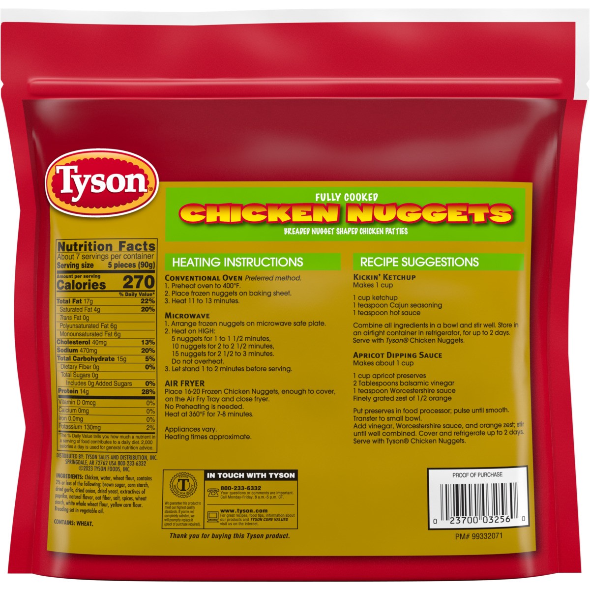 slide 4 of 10, Tyson Fully Cooked Chicken Nuggets, 22 oz. (Frozen), 566.99 g