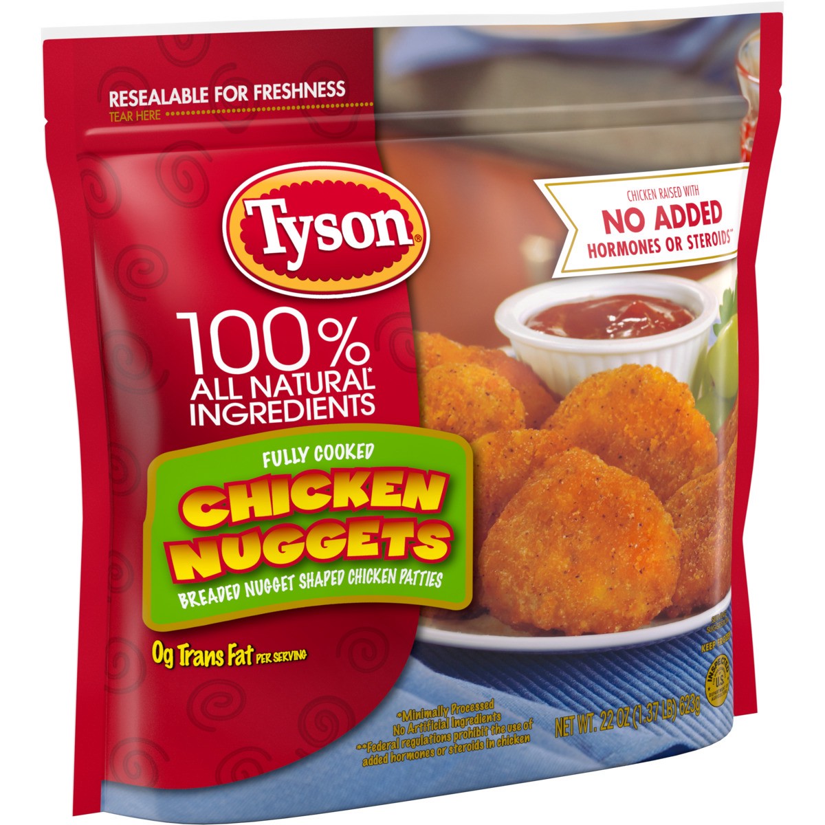 slide 9 of 10, Tyson Fully Cooked Chicken Nuggets, 22 oz. (Frozen), 566.99 g