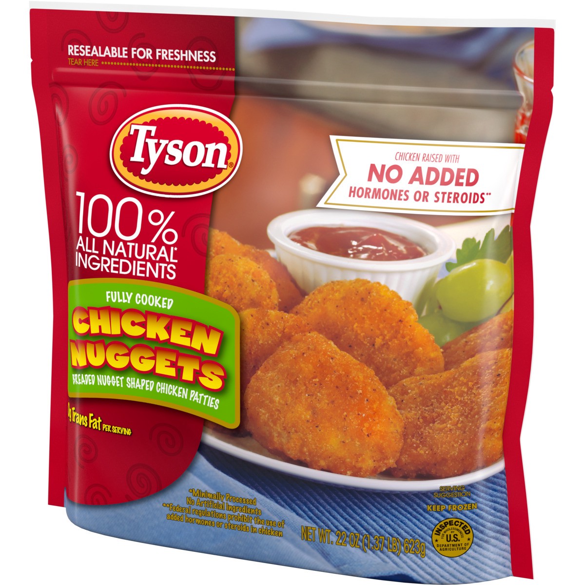 slide 2 of 10, Tyson Fully Cooked Chicken Nuggets, 22 oz. (Frozen), 566.99 g