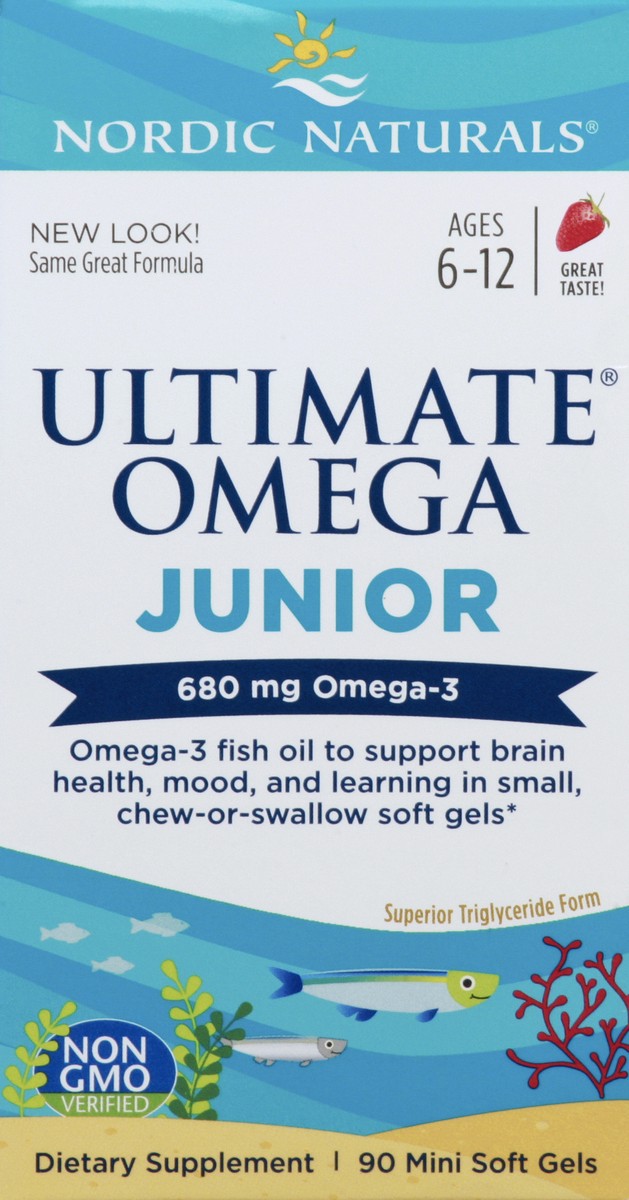 slide 1 of 1, Nordic Naturals Ultimate Omega Junior Omega-3, 90 ct