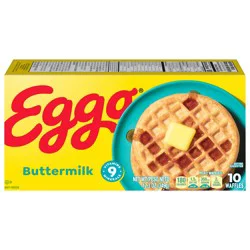 Eggo Frozen Waffles, Frozen Breakfast, Breakfast Food, Buttermilk, 12.3oz Box, 10 Waffles