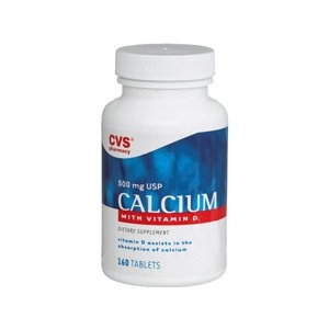 slide 1 of 1, CVS Pharmacy Calcium With Vitamin D, 160 ct; 500 mg
