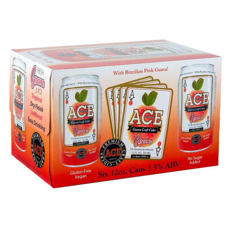 slide 1 of 8, Ace Cider Ace Guava Hard Cider -6pk/12 fl oz Cans, 6 ct; 12 fl oz