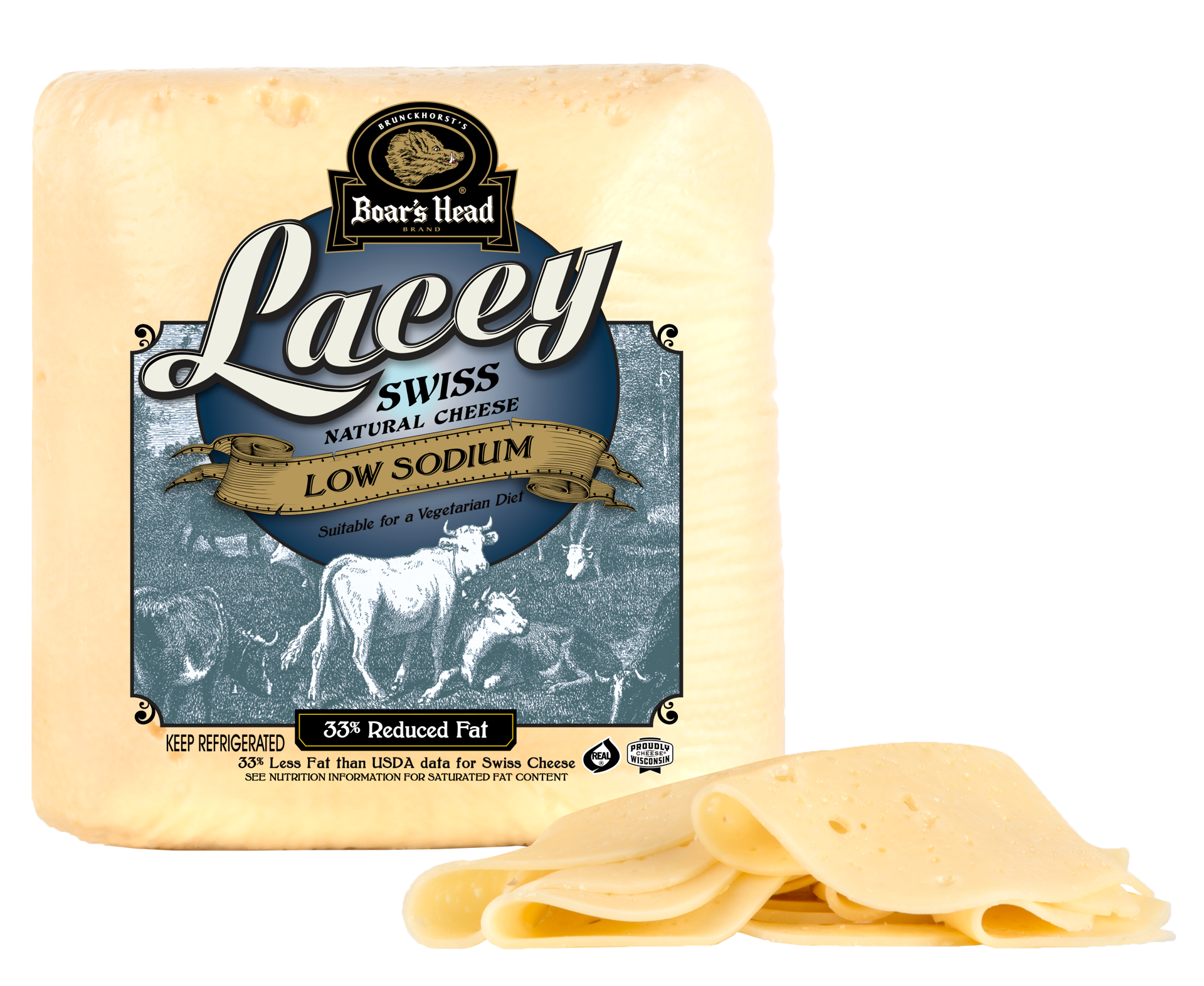 slide 1 of 6, Boar's Head Lacey Swiss Cheese, per lb