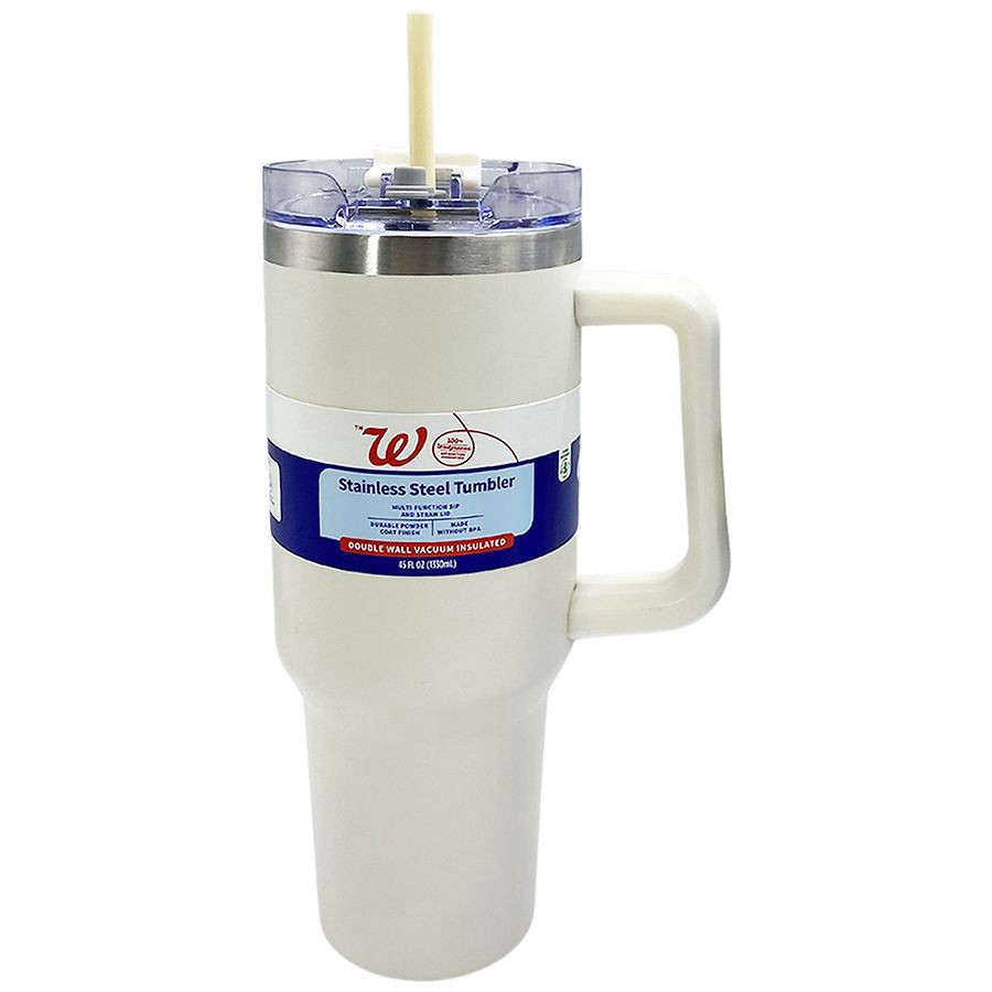 slide 1 of 1, Walgreens Double Wall Stainless Steel Tumbler with Handle 45 fl oz, 1 ct