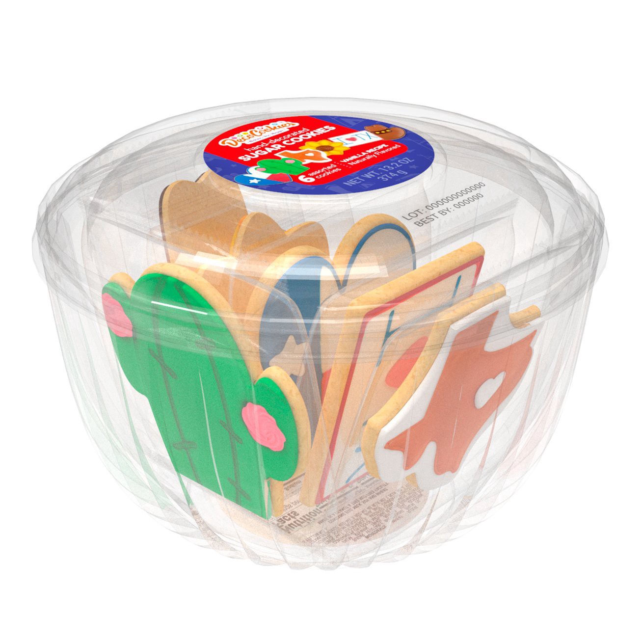 slide 1 of 1, DecoCookies Hand-Decorated Texas Sugar Cookies, 6 ct