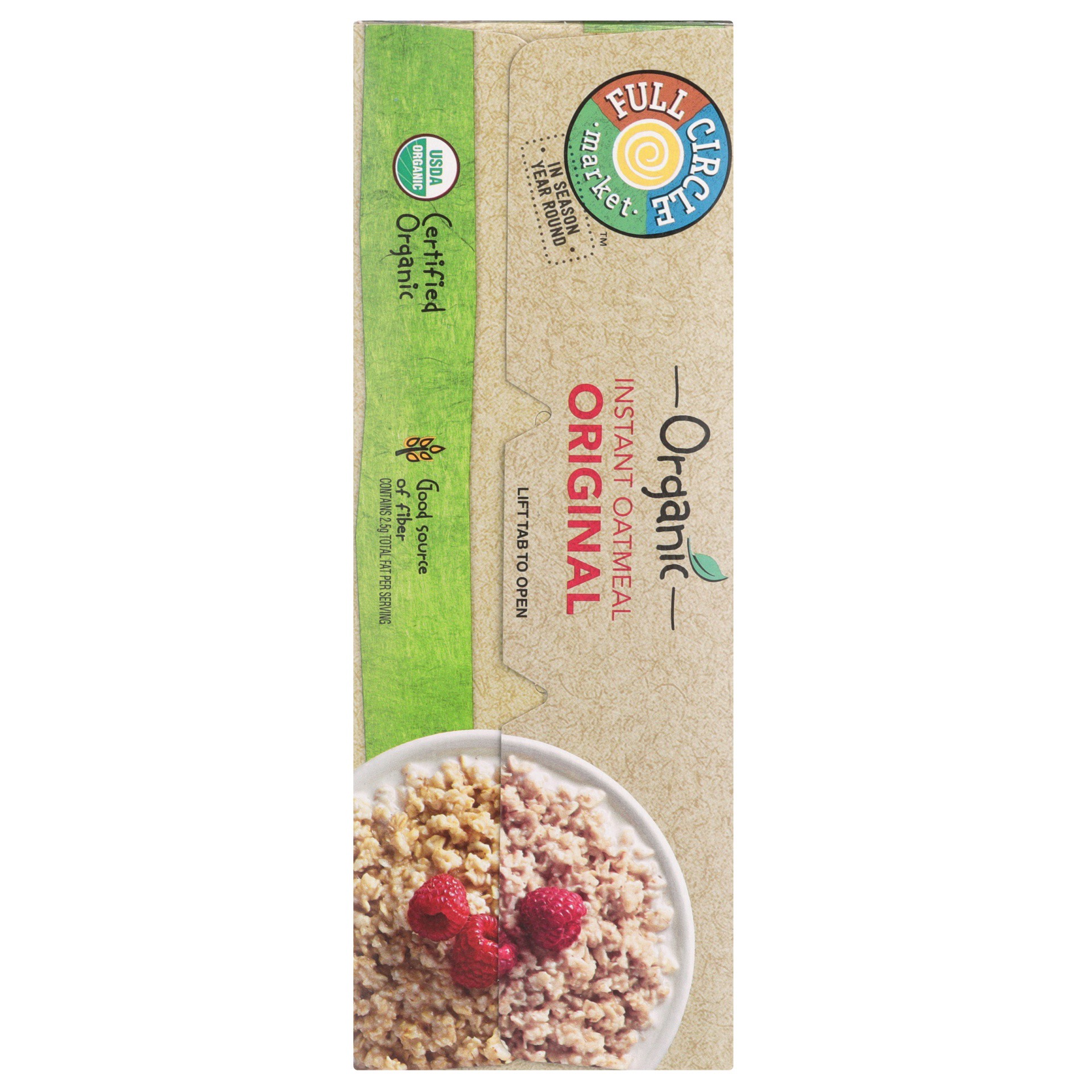 slide 5 of 6, Full Circle Market Organic Instant Oatmeal Original, 8 ct