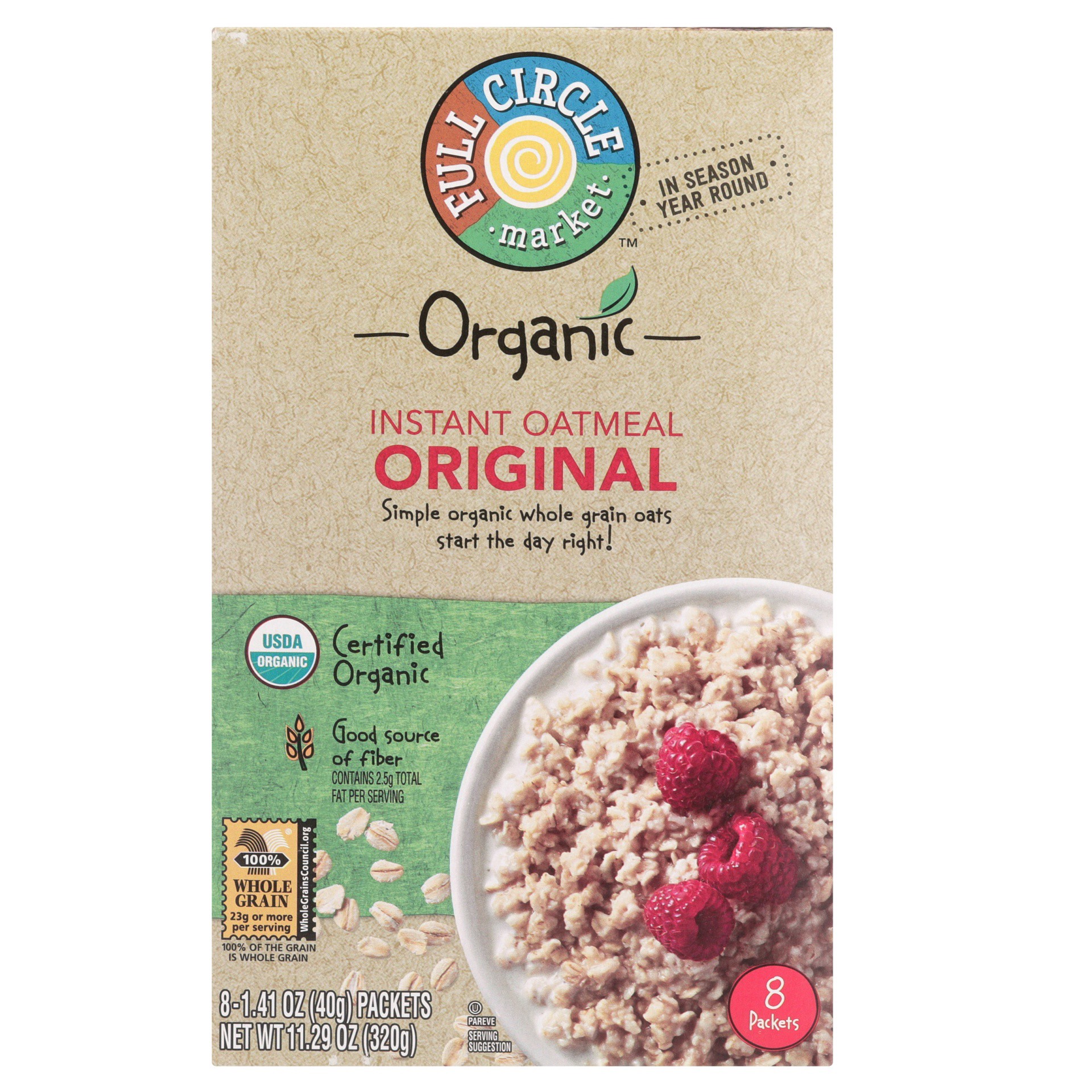 slide 1 of 6, Full Circle Market Organic Instant Oatmeal Original, 8 ct