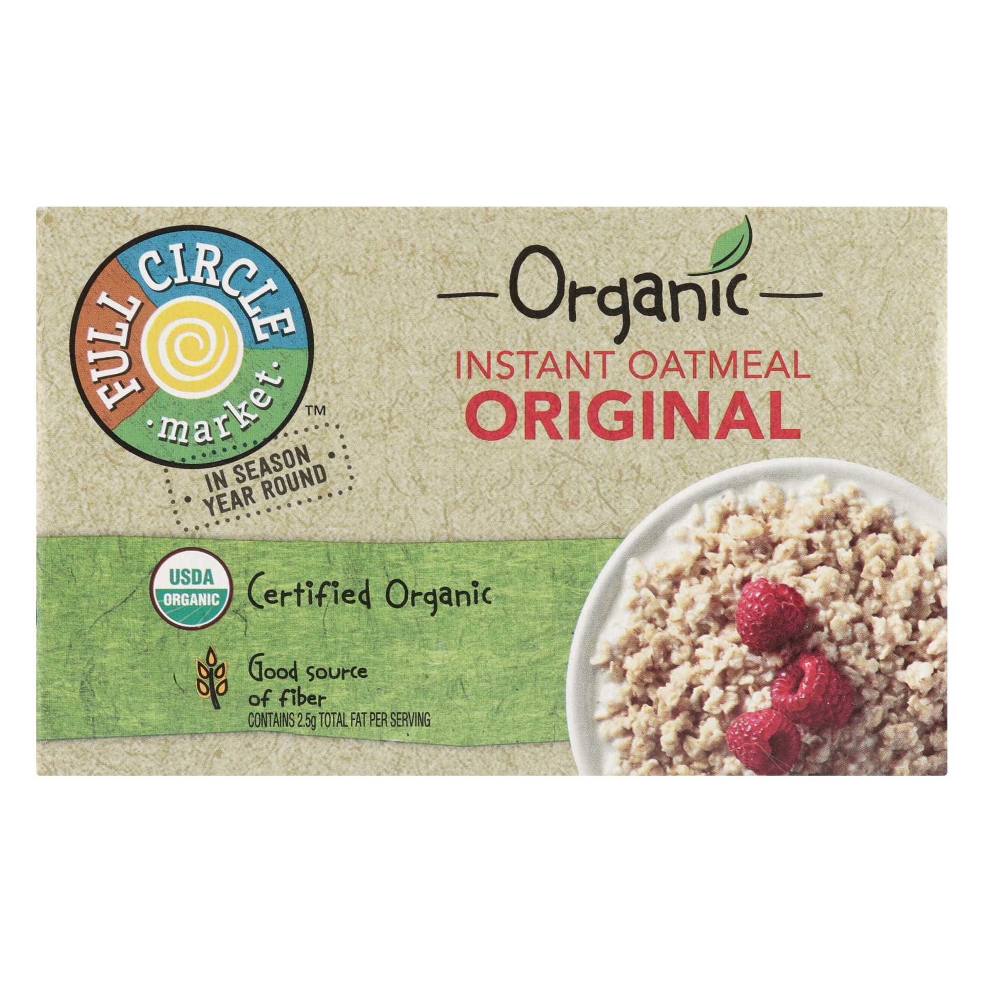 slide 6 of 6, Full Circle Market Organic Instant Oatmeal Original, 8 ct