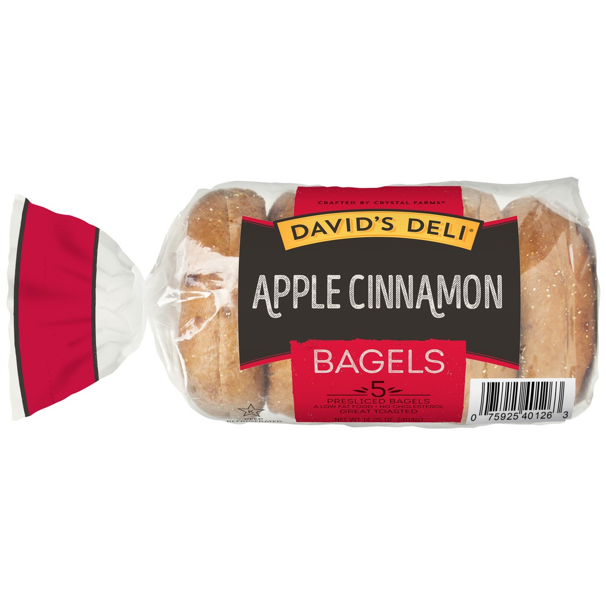 slide 3 of 3, David's Deli Bagels, Apple Cinnamon, Presliced, 5 ct