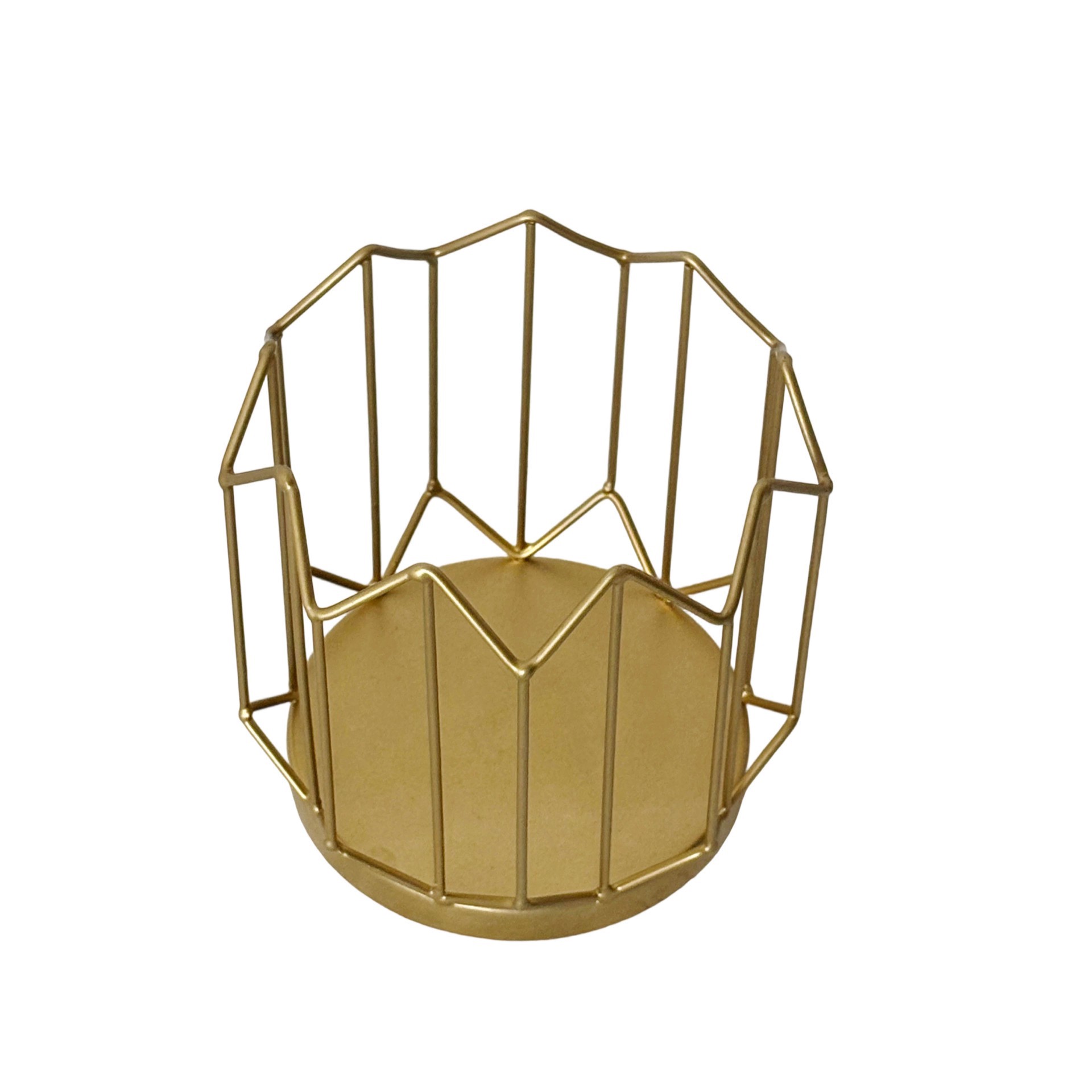 slide 2 of 2, 4.75" Gold Geometric Metal Candle Holder By Ashland, 4.75 in