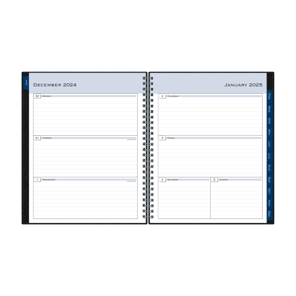 slide 5 of 7, 2025 Blue Sky Passages Weekly/Monthly Planning Calendar, 7"" X 9"", Solid Black Crossgrain, January To December, 1 ct