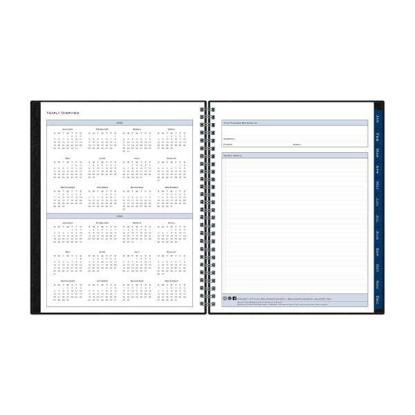 slide 2 of 7, 2025 Blue Sky Passages Weekly/Monthly Planning Calendar, 7"" X 9"", Solid Black Crossgrain, January To December, 1 ct