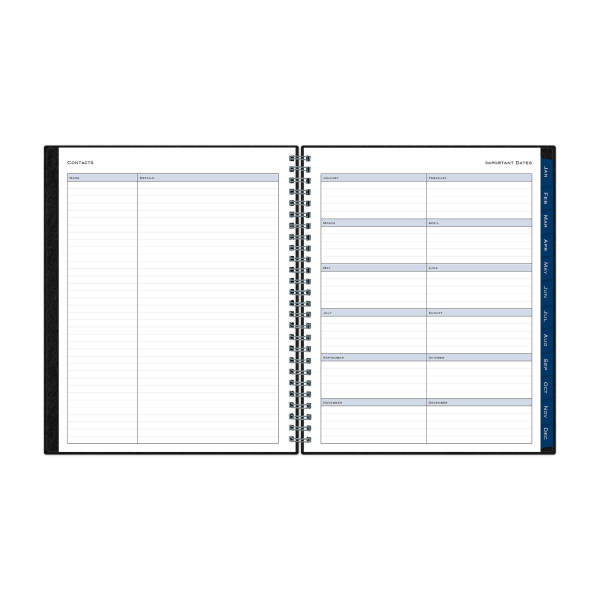 slide 6 of 7, 2025 Blue Sky Passages Weekly/Monthly Planning Calendar, 7"" X 9"", Solid Black Crossgrain, January To December, 1 ct