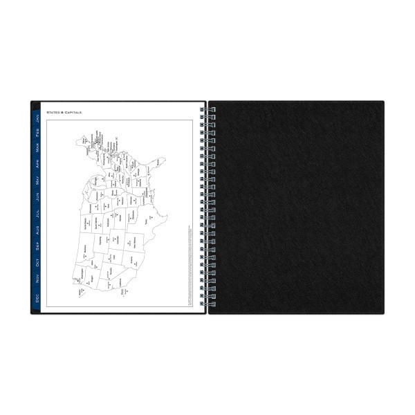 slide 7 of 7, 2025 Blue Sky Passages Weekly/Monthly Planning Calendar, 7"" X 9"", Solid Black Crossgrain, January To December, 1 ct