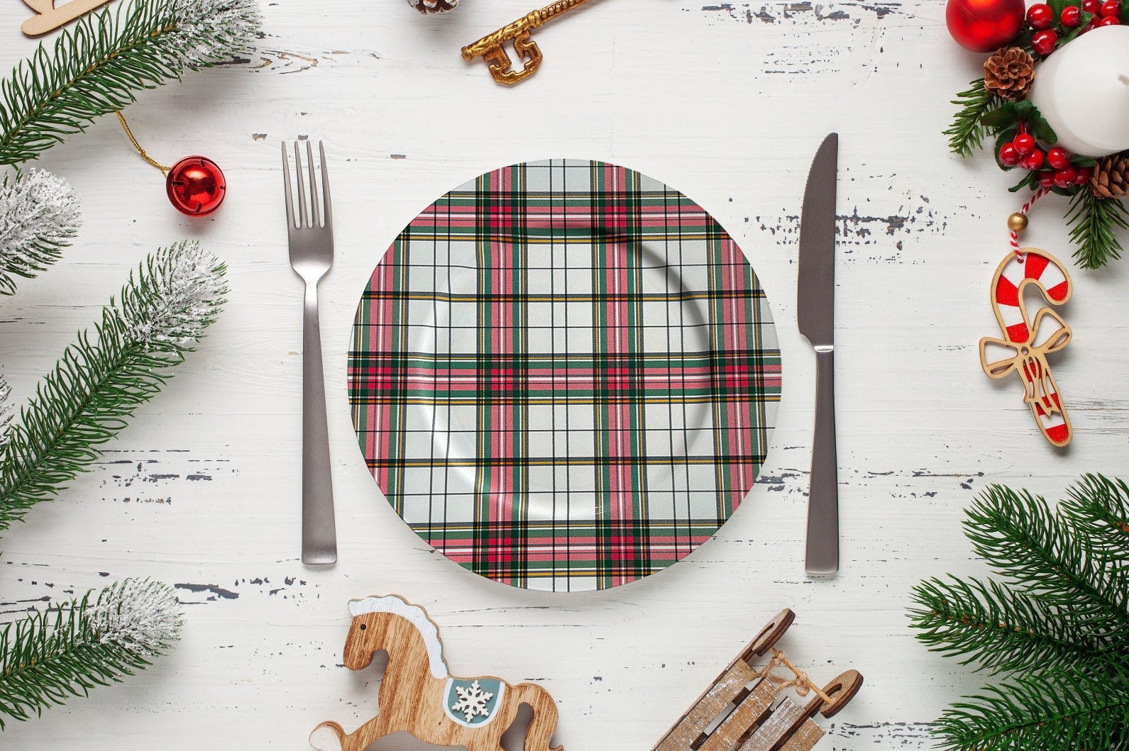 slide 4 of 5, 13" Plaid Charger Plate By Celebrate It, 13 in