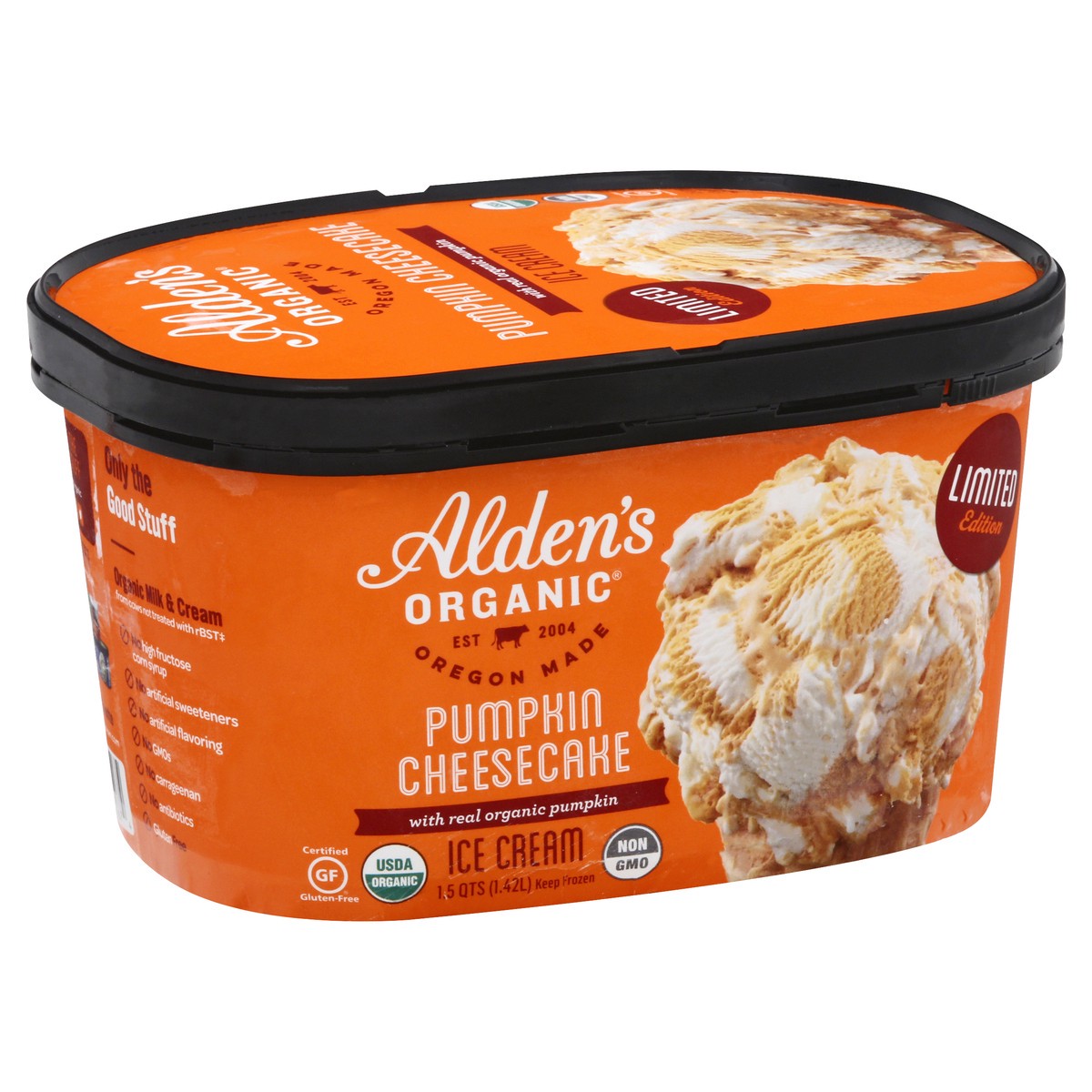 slide 2 of 9, Alden's Aldens Organic Ice Cream Chescke Pumpkn, 1.5 qt