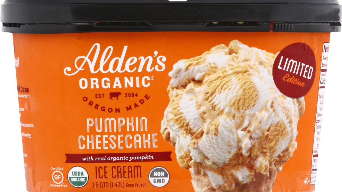 slide 6 of 9, Alden's Aldens Organic Ice Cream Chescke Pumpkn, 1.5 qt