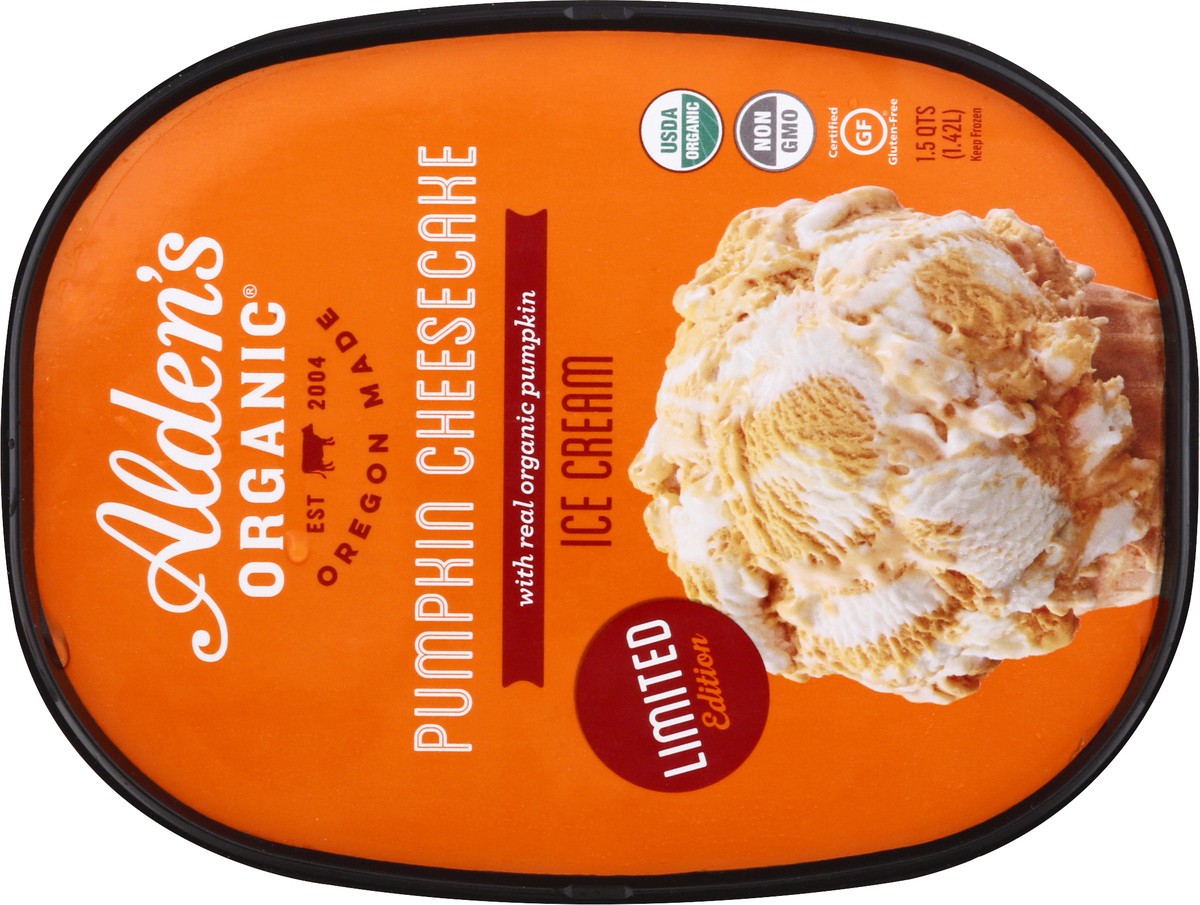 slide 9 of 9, Alden's Aldens Organic Ice Cream Chescke Pumpkn, 1.5 qt