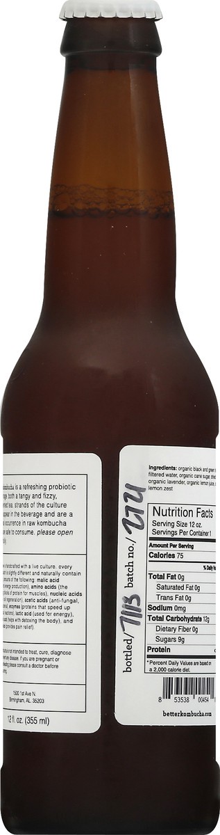 slide 3 of 12, BetterKombucha Lavender Kombucha - 12 oz, 12 oz