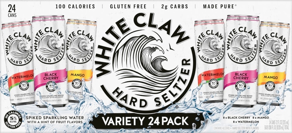 slide 1 of 1, White Claw Variety Pack Slim Cans, 24 ct; 12 fl oz